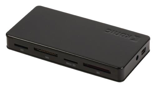 König CSU2CHC200BL 3-poorts powered USB 2.0-hub en geheugenkaartlezer