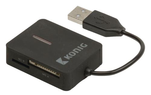 König CSU2TCR100BL Alles-in-één cardreader USB 2.0 reisuitvoering