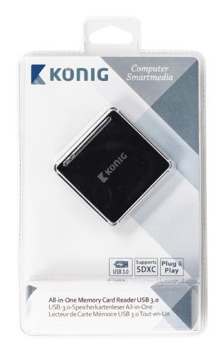 König CSU3ACR100BL Alles-in-een geheugenkaartlezer USB 3.0