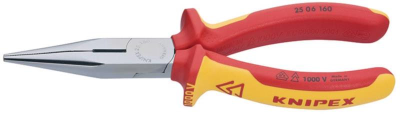 Knipex 25 06 160 Flat-nose pliers with cutter VDE