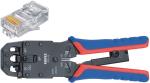 Knipex 97 51 12 SB Crimp lever pliers for Western plugs Western connector RJ10 (4-pin) 7.65 mm, RJ11/12 (6-pin) 9.65 ...