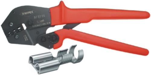 Knipex 97 52 05 SB Crimping pliers Uninsulated, open plug connectors, 4.8 + 6.3 mm 0.5...6.0 mm<sup>2</sup>