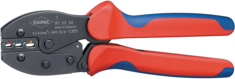 Knipex 97 52 35 SB Crimping pliers Non-insulated, open plug connectors (4.8 + 6.3 mm) 0.5...6.0 mm²