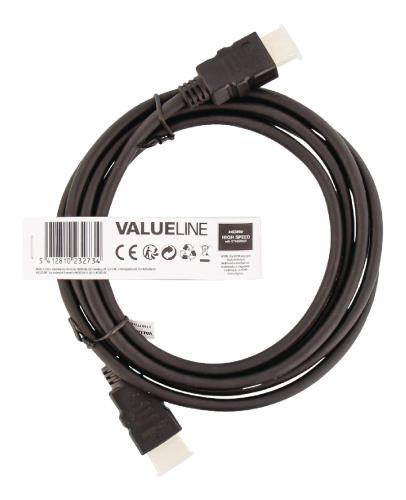 Valueline VGVT34000B20 High Speed HDMI kabel met ethernet HDMI connector - HDMI connector 2,00 m zwart