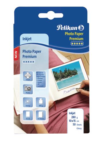 Pelikan 106013 Premium fotopapier, 10x15 cm, 50 vel, 290 g/m2