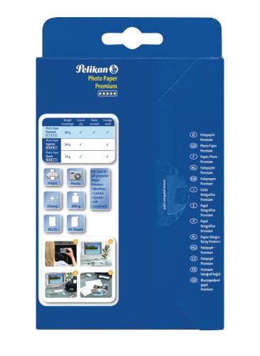 Pelikan 106013 Premium fotopapier, 10x15 cm, 50 vel, 290 g/m2