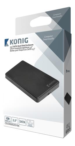 König CSU3HDE25S100 2.5" SATA harde schijf-behuizing USB 3.0