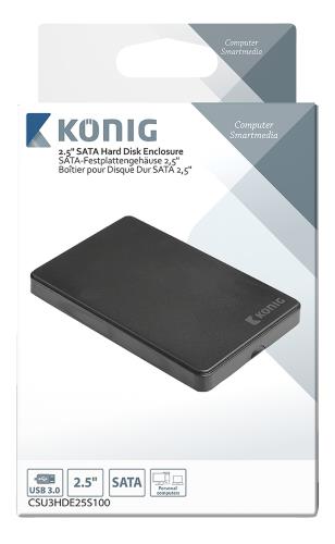 König CSU3HDE25S100 2.5" SATA harde schijf-behuizing USB 3.0