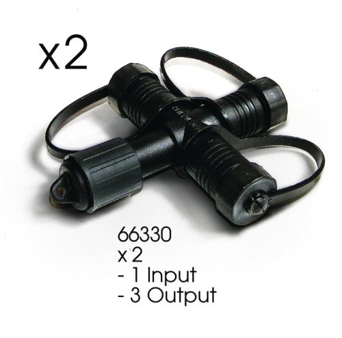 Easy Connect 66330 EASY CONNECTOR "+" 3 x Output zwart (2 pcs)