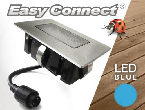 Easy Connect 65441 Inbouwspot vierkant 10 x 6 cm blauw LED 2 W