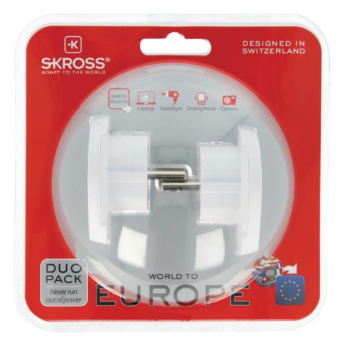 Skross 1,500250 World to Europe travel adapter (duo-pack)