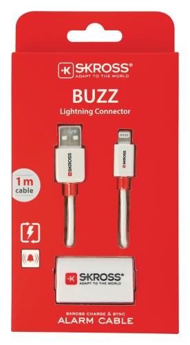 Skross 2,700211 BUZZ Lightning Connector charge & sync alarm cable for all devices with lightning connector