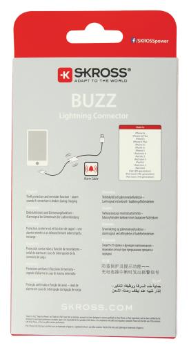 Skross 2,700211 BUZZ Lightning Connector charge & sync alarm cable for all devices with lightning connector