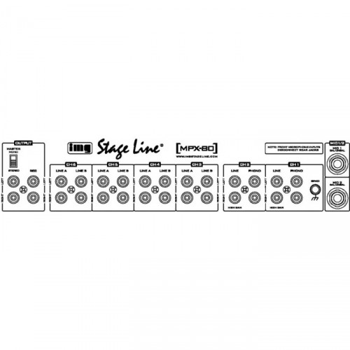 IMG Stage Line MPX-80 8-kanaals rack mixer achterkant