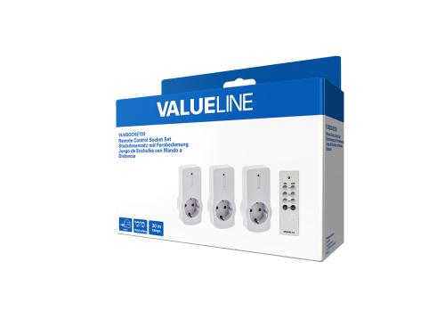 Valueline VLWSOCKET03 Draadloze schakelaarset plug-in binnen 3-pak