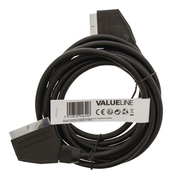 Valueline VLVT31000B30 SCART kabel SCART mannelijk - SCART mannelijk 3,00 m zwart