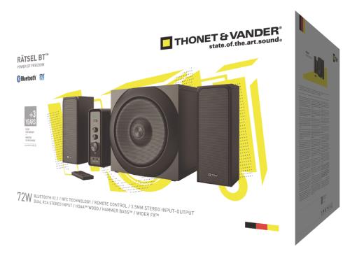 Thonet & Vander HK096-03557 Ratsel - 2.1 speaker set bluetooth 72W