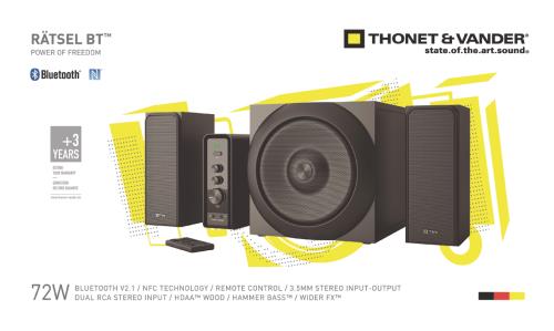 Thonet & Vander HK096-03557 Ratsel - 2.1 speaker set bluetooth 72W