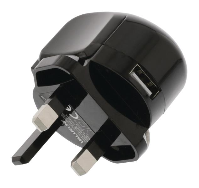 Valueline VLMP11955BUK USB-Lader 2.4 A UK-Stekker en SmartID Zwart