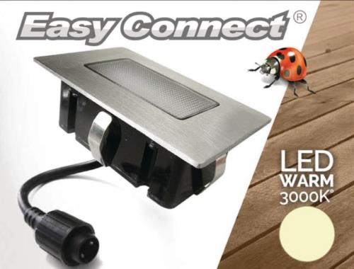 Easy Connect 65446 Easy Connect Inbouwspot vierkant 10 x 6 cm warmwit LED 2 W
