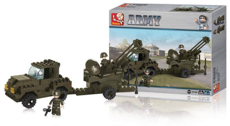 Sluban M38-B7300 Building Blocks Army Series Anti-Aircraft Gun