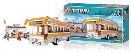 Sluban M38-B0332 Building Blocks Town Series Trolley Bus