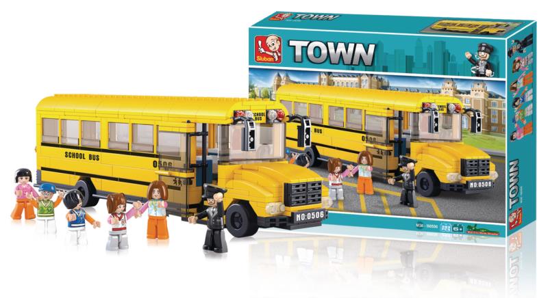 Sluban M38-B0506 Building Blocks Town Series Large School Bus