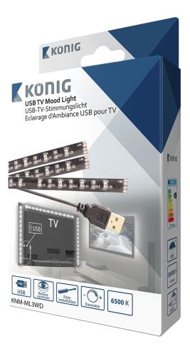 König KNM-ML3WD USB TV mood light dimbaar 2x 45 cm 1x 90 cm koel wit