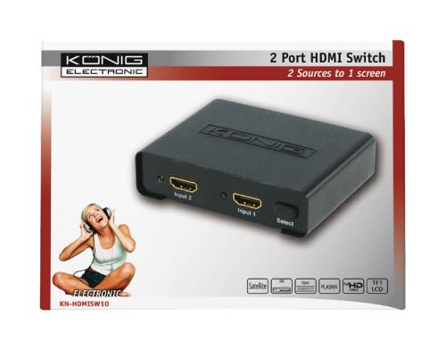 König KN-HDMISW10 2-poorts HDMI schakelaar