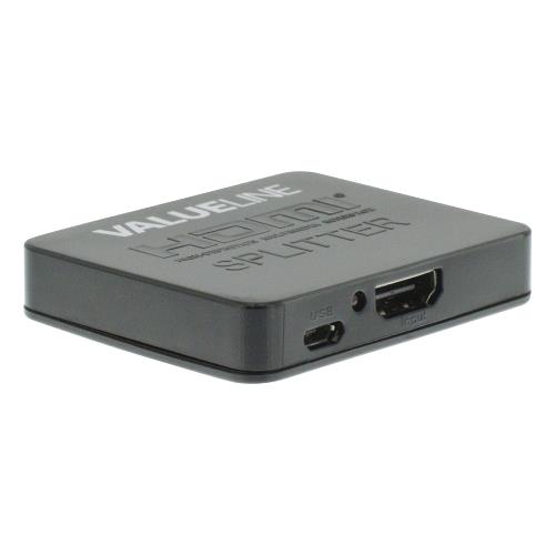 Valueline VLVSP3402 HDMI-splitter 2-wegs HDMI-ingang - 2x HDMI-uitgang zwart