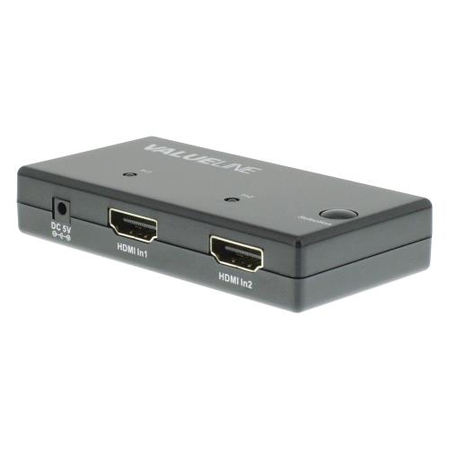 Valueline VLVSW3402 Handmatige 2-poorts HDMI-schakelaar 2x HDMI-ingang - HDMI-uitgang zwart