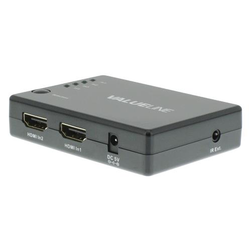 Valueline VLVSW3404 Handmatige 4-poorts HDMI-schakelaar 4x HDMI-ingang - HDMI-uitgang zwart