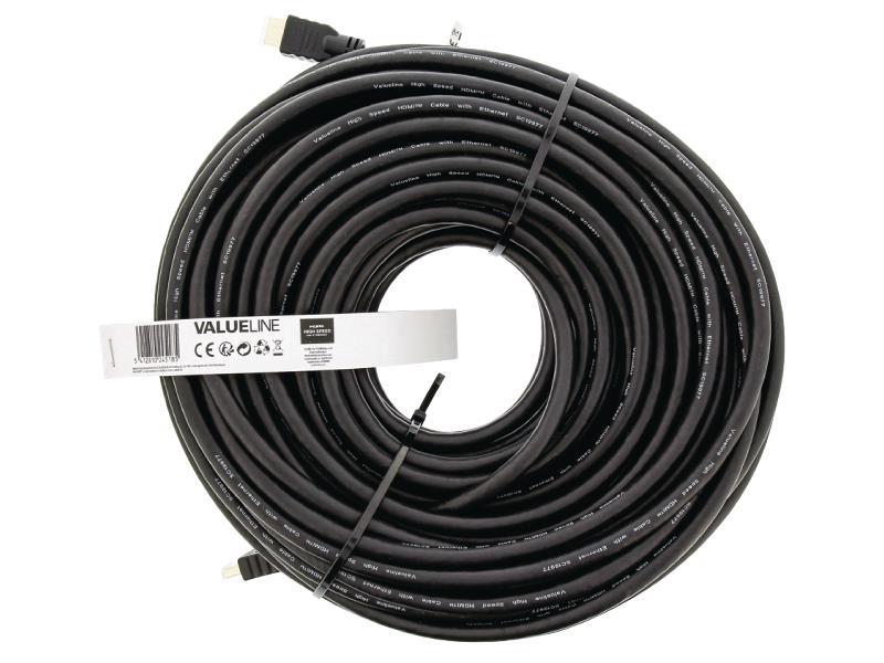 Valueline VGVT34000B300 High Speed HDMIT-kabel met ethernet HDMIT-connector - HDMIT-connector 30,0 m zwart