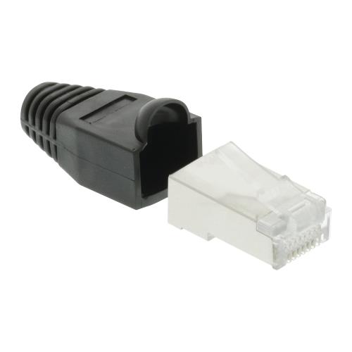Valueline VLCP89350B Netwerk connector RJ45 male CAT5 incl. trekontlasting zwart 10 st