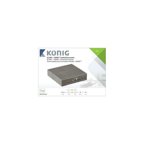 König KNVCO3420 SCART + HDMI - HDMI-schakelaar/converter SCART + HDMI-ingang - HDMI-uitgang donkergrijs
