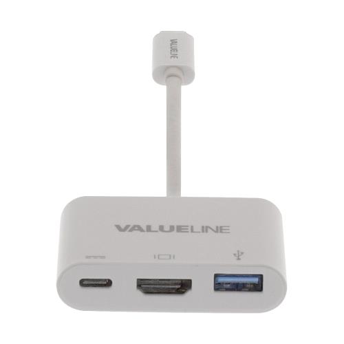 Valueline VLCP64765W02 Valueline digitale AV-multipoortadapter USB 3.1 C male - C/HDMI&#153;/A female 0,20 m