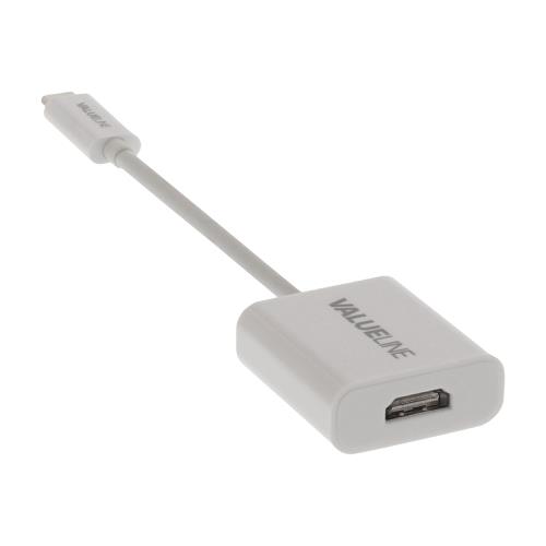 Valueline VLCP64650W02 Valueline adapterkabel USB 3.1 C male - HDMI&#153; female 0,15 m wit