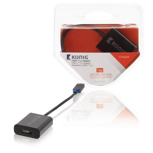 König KNC64650E02 König adapterkabel USB 3.1 C male - HDMI&#153; female 0,15 m