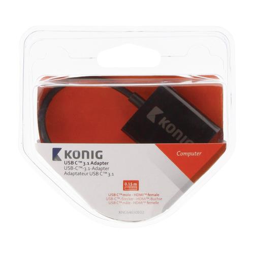 König KNC64650E02 König adapterkabel USB 3.1 C male - HDMI&#153; female 0,15 m