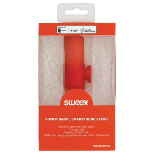 Sweex SW2500PB001RE Powerbank Smartphone-Standaard 2500 mAh Rood
