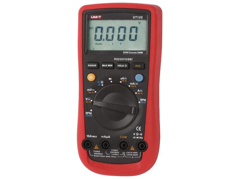 UNI-T UT109 Digitale multimeter Mean value 3999 cijfers 1000 VAC 1000 VDC 10 ADC