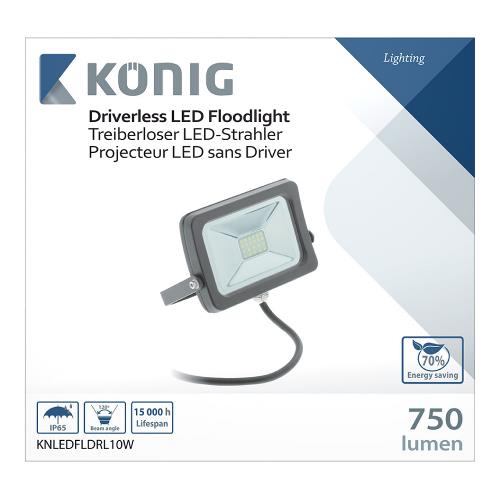 König KNLEDFLDRL10W LED Bouwlamp zonder Driver Binnen/Buiten 10 W 750 lm