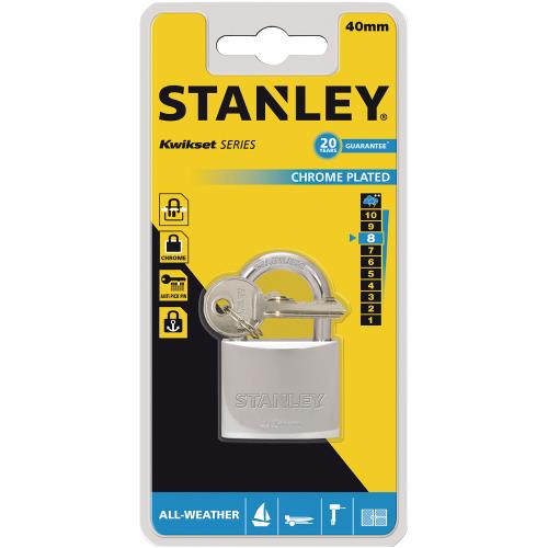 Stanley S742-012 Stanley Solid Brass Chrome Plated 40mm Std. Shackle