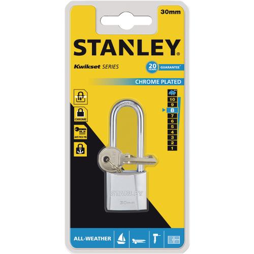 Stanley S742-015 Stanley Solid Brass Chrome Plated 30mm Long Shackle