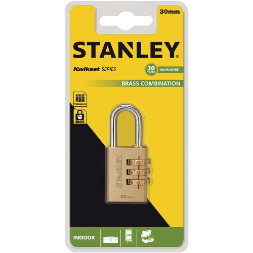 Stanley S742-051 Stanley Brass Combination 3 Digit 30mm