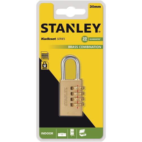 Stanley S742-052 Stanley Brass Combination 4 Digit 30mm