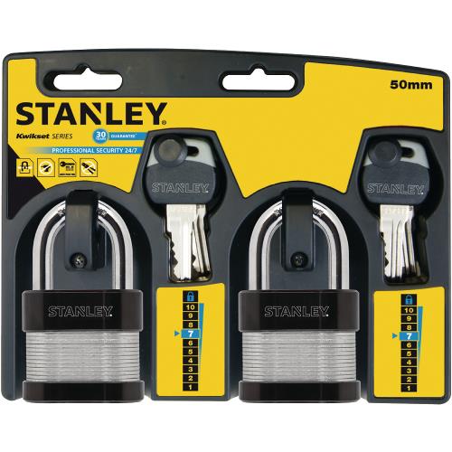 Stanley S742-006 Stanley 2x 24/7 Laminated 50mm Std. Shackle