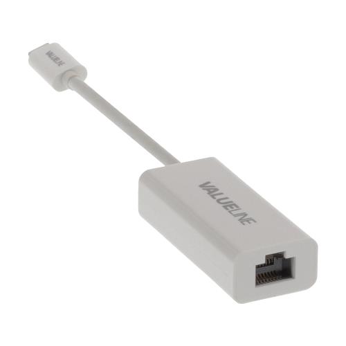 Valueline VLCP64950W02 Valueline adapterkabel USB 3.1 C male - RJ45 female 0,15 m wit