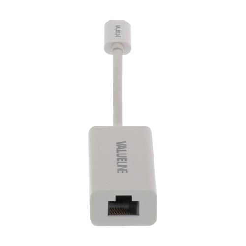 Valueline VLCP64950W02 Valueline adapterkabel USB 3.1 C male - RJ45 female 0,15 m wit