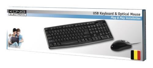 König CSKMCU100BE USB keyboard & optical mouse